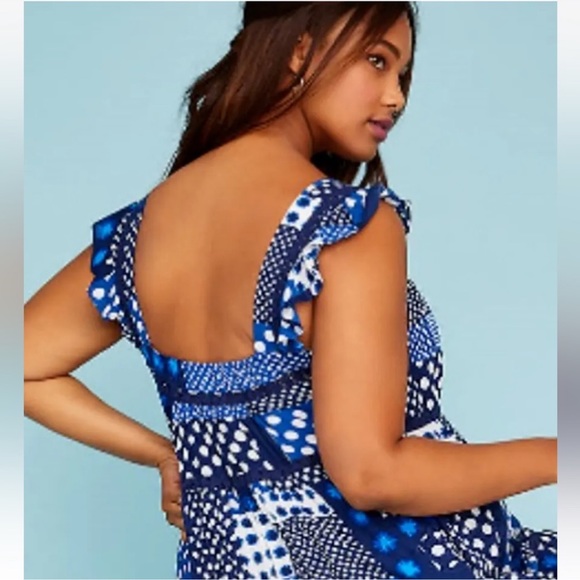 Lane Bryant Plus Size 16 Boho
Strapless Blue Patchwork Maxi Dress
Size 16 NWT - Picture 4 of 13